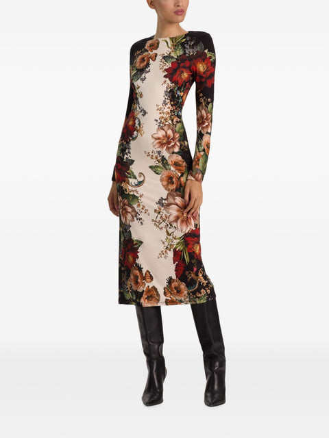 Alice + Olivia Delora Printed Midi Dress