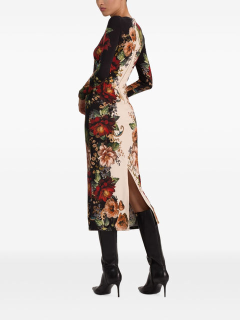 Alice + Olivia Delora Printed Midi Dress