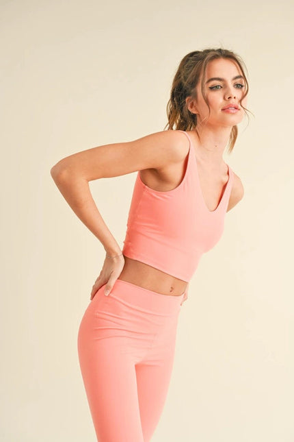 Aligned Performance Cropped Tank Top Coral