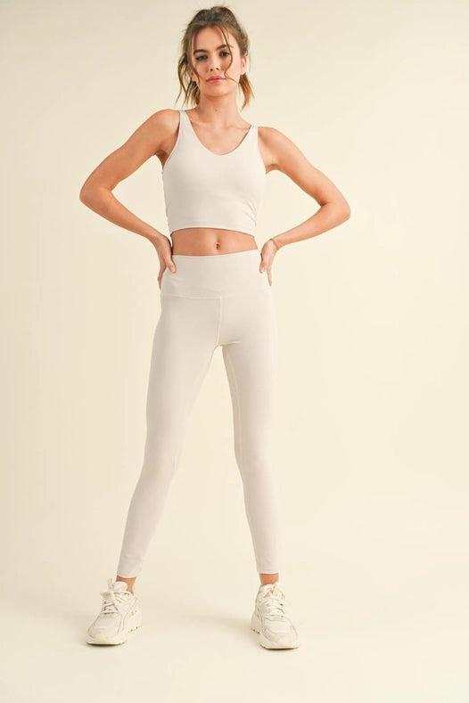 Aligned Performance Cropped Tank Top Light Grey