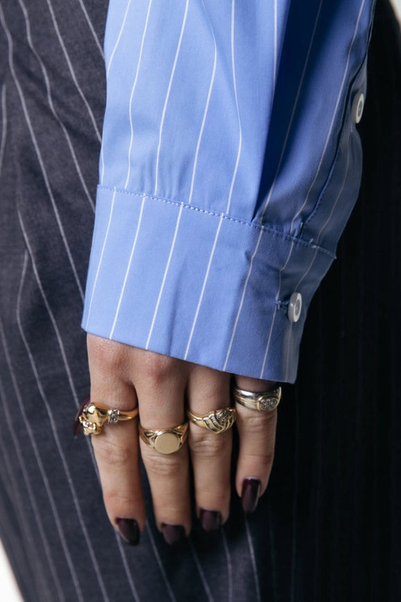 Aliya Striped Boxy Blouse | Blue-Blouse-Colourful Rebel-XS-Blue-Urbanheer