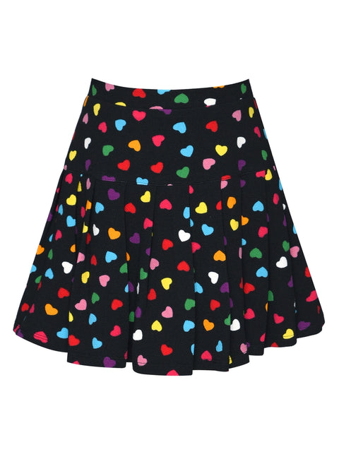 All Over Heart Print Skort