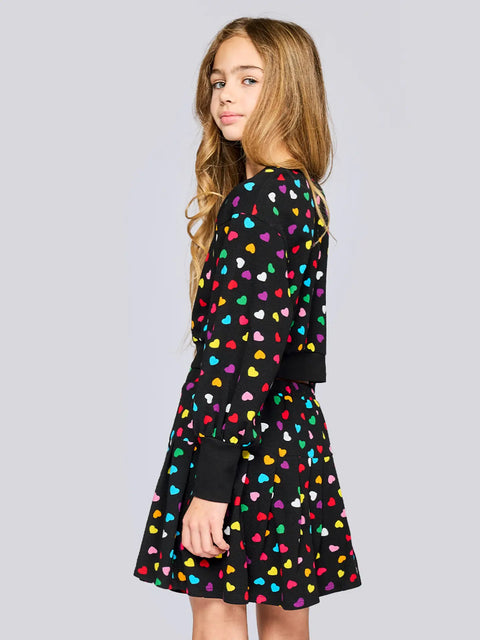 All Over Heart Print Skort
