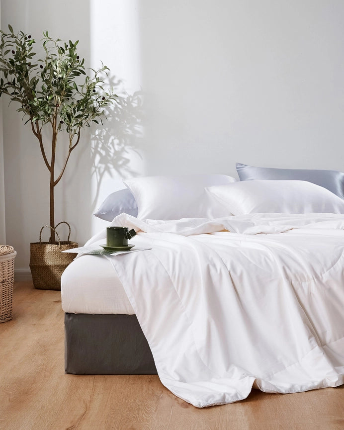 All Season Silk Comforter and Washable Silk Pillow Set-Set-MommeSilk-Twin-Standard-Urbanheer
