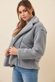 All She Needs Cozy Sherpa Jacket BLUE-Jacket-RIVIR-S-Urbanheer