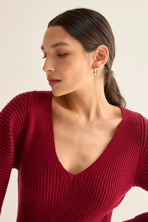 Alondra Dolman Sleeve Mini Sweater Dress
