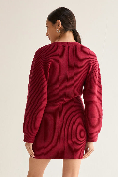 Alondra Dolman Sleeve Mini Sweater Dress