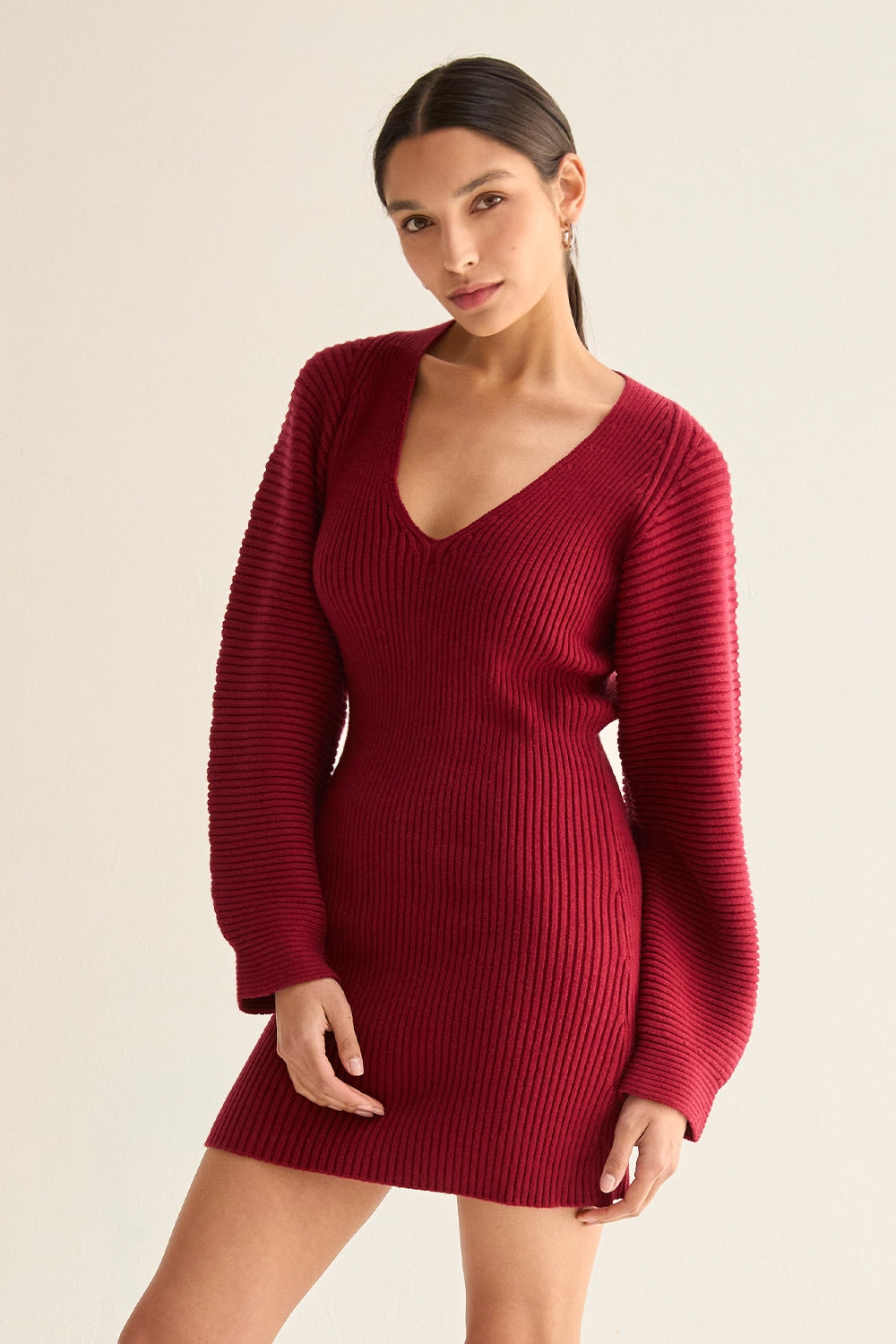 Alondra Dolman Sleeve Mini Sweater Dress