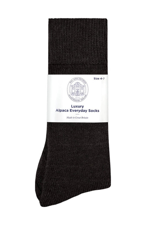 Alpaca Everyday Socks Black-Socks-Paul James Knitwear-4-7-Urbanheer