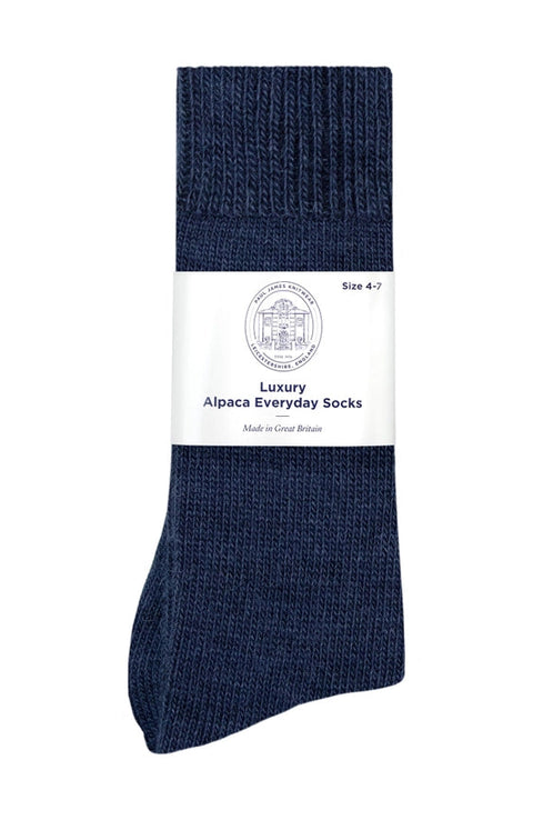 Alpaca Everyday Socks Navy-Socks-Paul James Knitwear-4-7-Urbanheer