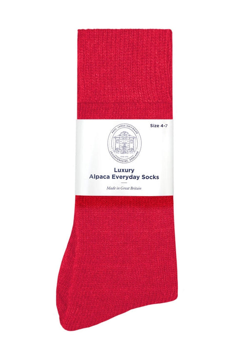 Alpaca Everyday Socks Red-Socks-Paul James Knitwear-4-7-Urbanheer