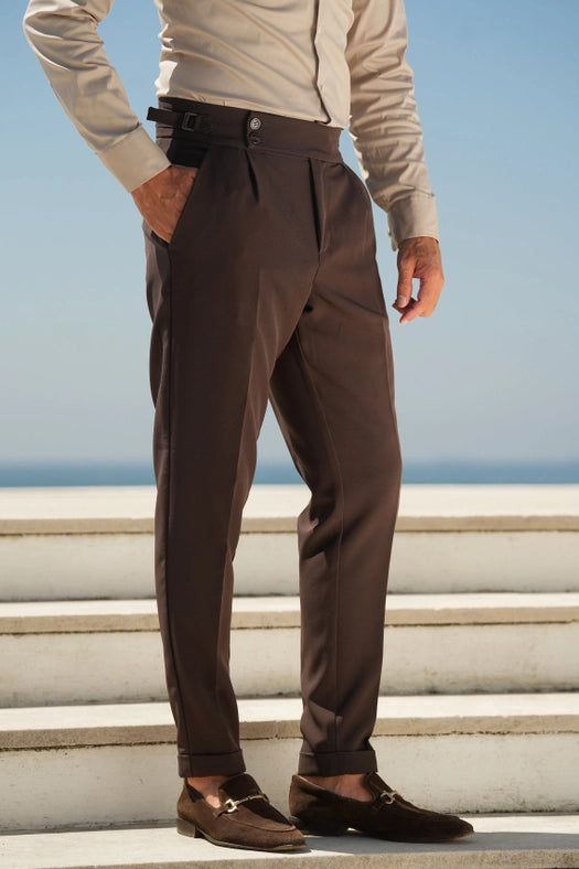 Alpha Pants with Brown Studs-Trousers-DONATO-38-Urbanheer