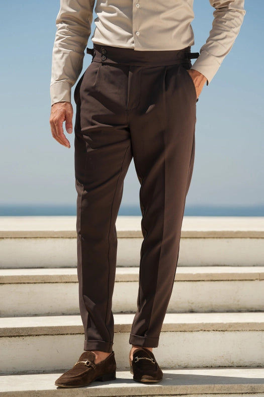 Alpha Pants with Brown Studs-Trousers-DONATO-38-Urbanheer