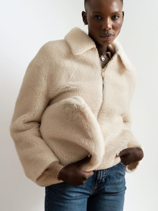 Amalia Wool Jacket-Jacket-Bel Cashmere S.C.-M-Ivory-Urbanheer