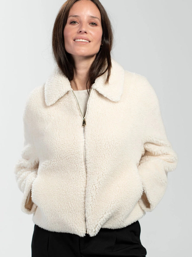 Amalia Wool Jacket-Jacket-Bel Cashmere S.C.-M-Ivory-Urbanheer