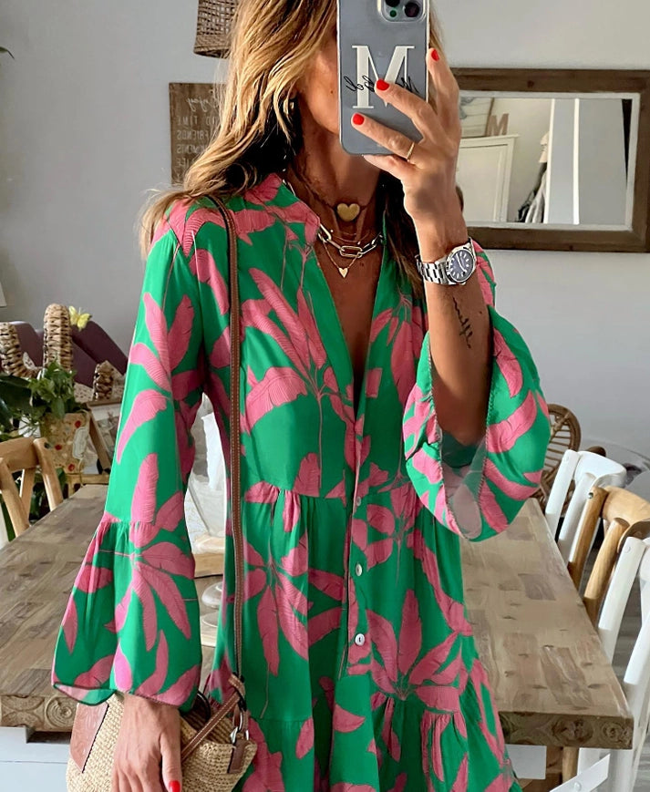 Amanda Ruffled Dress-Dress-Revella The Label-S-blackish green-Urbanheer