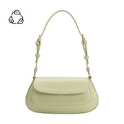 Amari Pistachio Recycled Vegan Shoulder Bag-Bag-Melie Bianco-10"W x 5.25"H x 1.25"D-Urbanheer