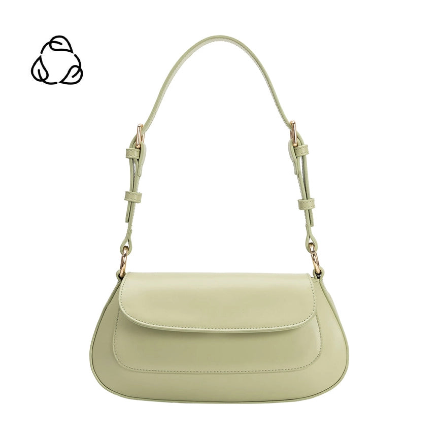 Amari Pistachio Recycled Vegan Shoulder Bag-Bag-Melie Bianco-10"W x 5.25"H x 1.25"D-Urbanheer