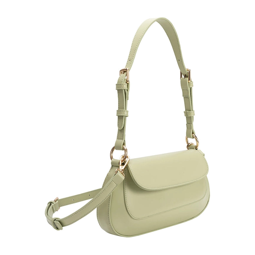 Amari Pistachio Recycled Vegan Shoulder Bag-Bag-Melie Bianco-10"W x 5.25"H x 1.25"D-Urbanheer