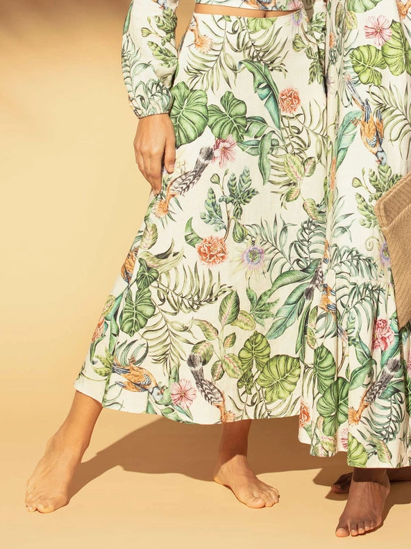 Amazonia Linen Long Skirt-Skirt-Greenkiss-L-Urbanheer