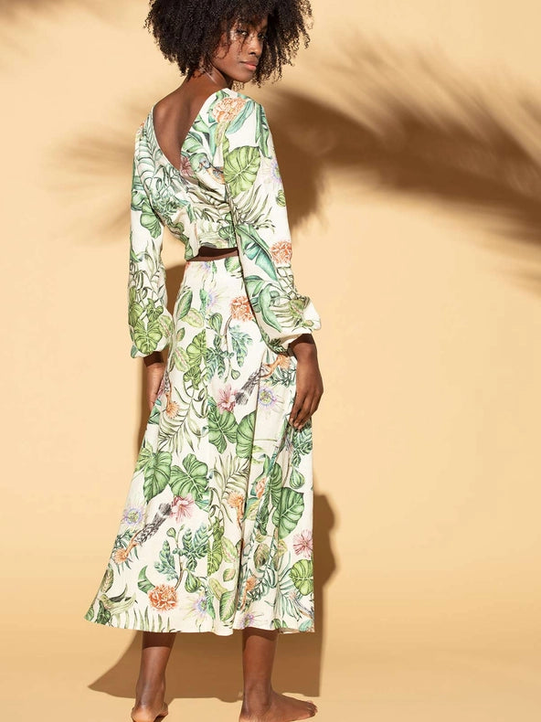 Amazonia Linen Long Skirt-Skirt-Greenkiss-L-Urbanheer