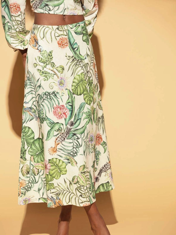 Amazonia Linen Long Skirt-Skirt-Greenkiss-L-Urbanheer