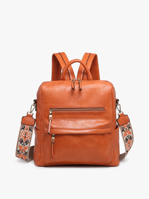 Amelia Convertible Backpack W/ Guitar Strap-Backpack-Jen & Co.-Ginger-Urbanheer