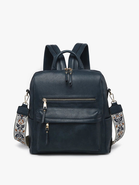 Amelia Convertible Backpack W/ Guitar Strap-Backpack-Jen & Co.-Navy-Urbanheer
