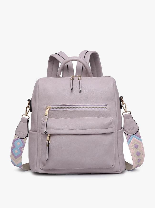 Amelia Convertible Backpack W/ Guitar Strap-Backpack-Jen & Co.-Dusty Lavender-Urbanheer