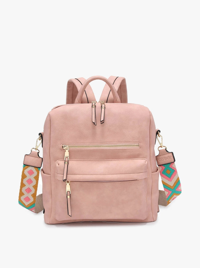 Amelia Convertible Backpack W/ Guitar Strap-Backpack-Jen & Co.-Pink-Urbanheer