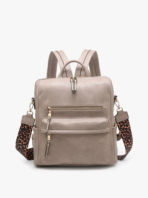 Amelia Convertible Backpack W/ Guitar Strap-Backpack-Jen & Co.-Black-Urbanheer