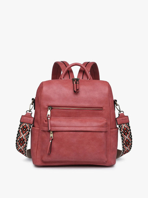 Amelia Convertible Backpack W/ Guitar Strap-Backpack-Jen & Co.-Black-Urbanheer