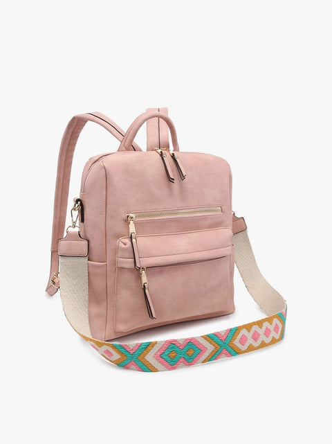 Amelia Convertible Backpack W/ Guitar Strap-Backpack-Jen & Co.-Black-Urbanheer