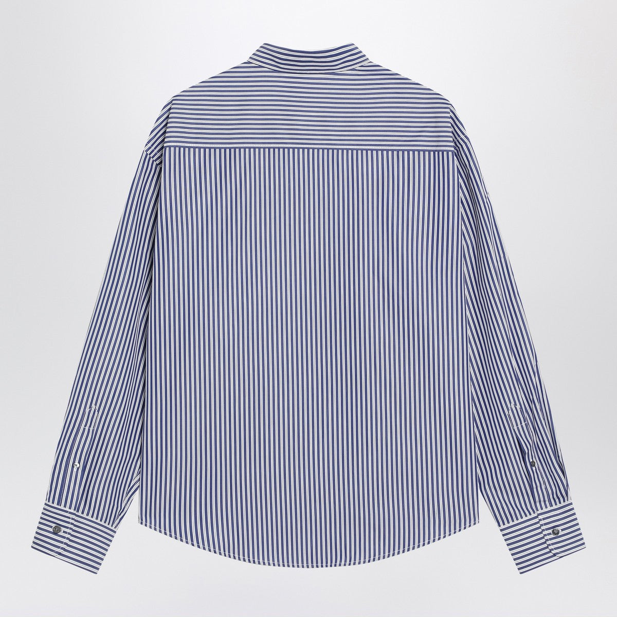 Ami Paris Ami De Coeur striped shirt in white and blue