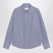 Ami Paris Ami De Coeur striped shirt in white and blue