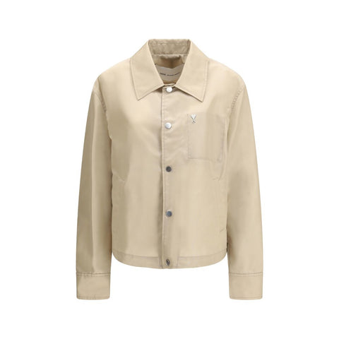 Ami Paris Beige Polyamide Trench Coat