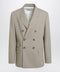 Ami Paris Beige double-breasted virgin wool gabardine jacket