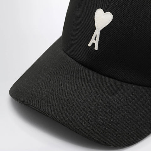 Ami Paris Black Ami De Coeur baseball cap