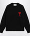 Ami Paris Black Ami de Coeur virgin wool sweater