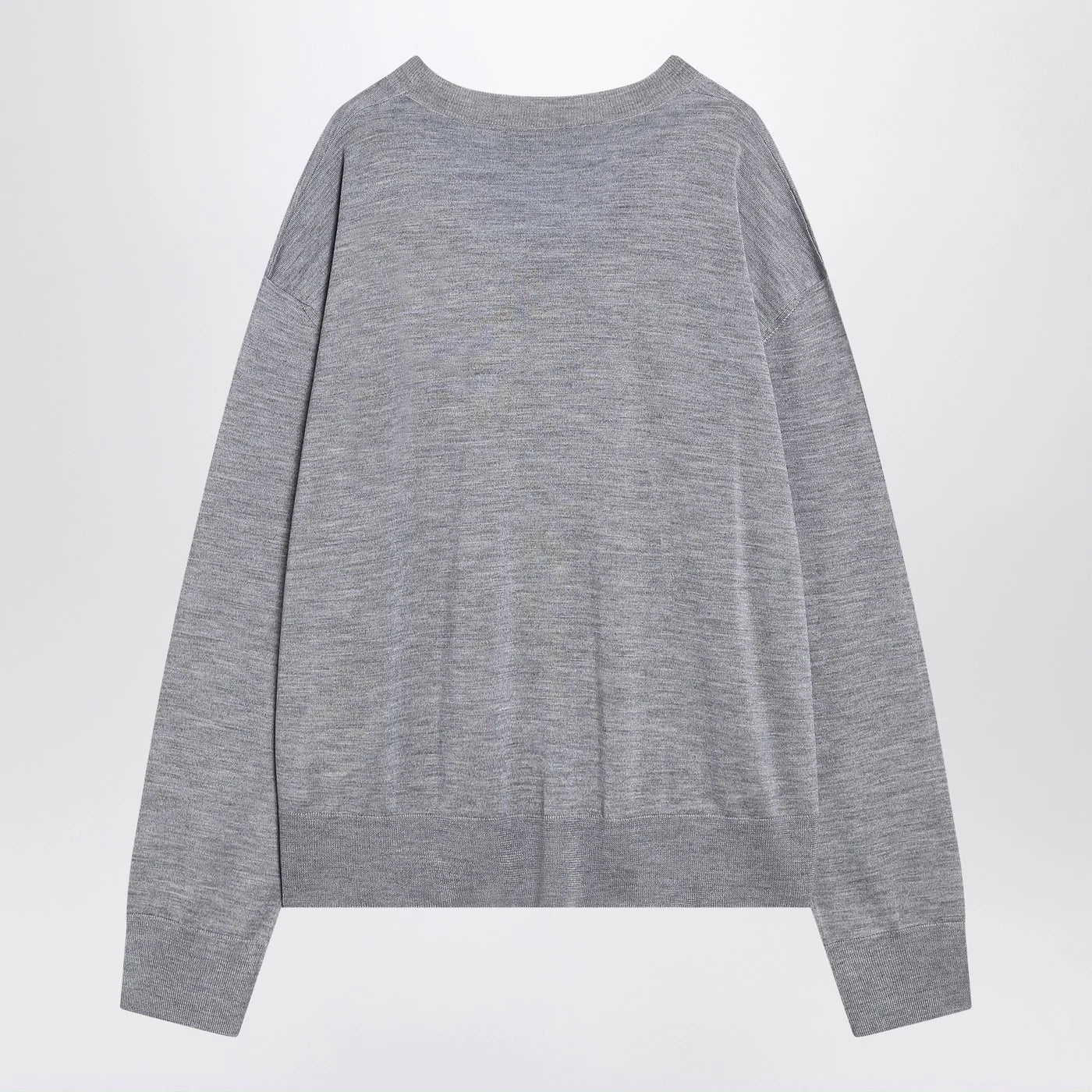Ami Paris Gray Ami De Coeur sweater in wool and silk