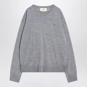 Ami Paris Gray Ami De Coeur sweater in wool and silk