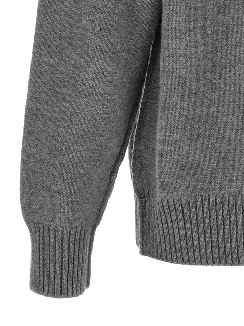 Ami Paris Grey Ami De Coeur Sweater
