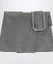 Ami Paris Grey suede mini skirt with large buckle belt