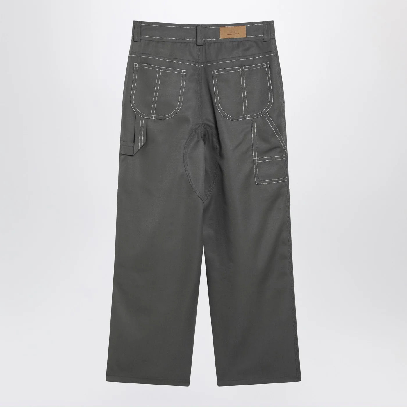 Ami Paris Grey wool canvas workwear trousers