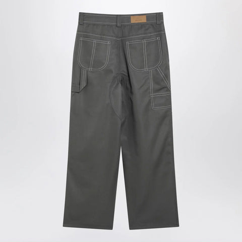 Ami Paris Grey wool canvas workwear trousers