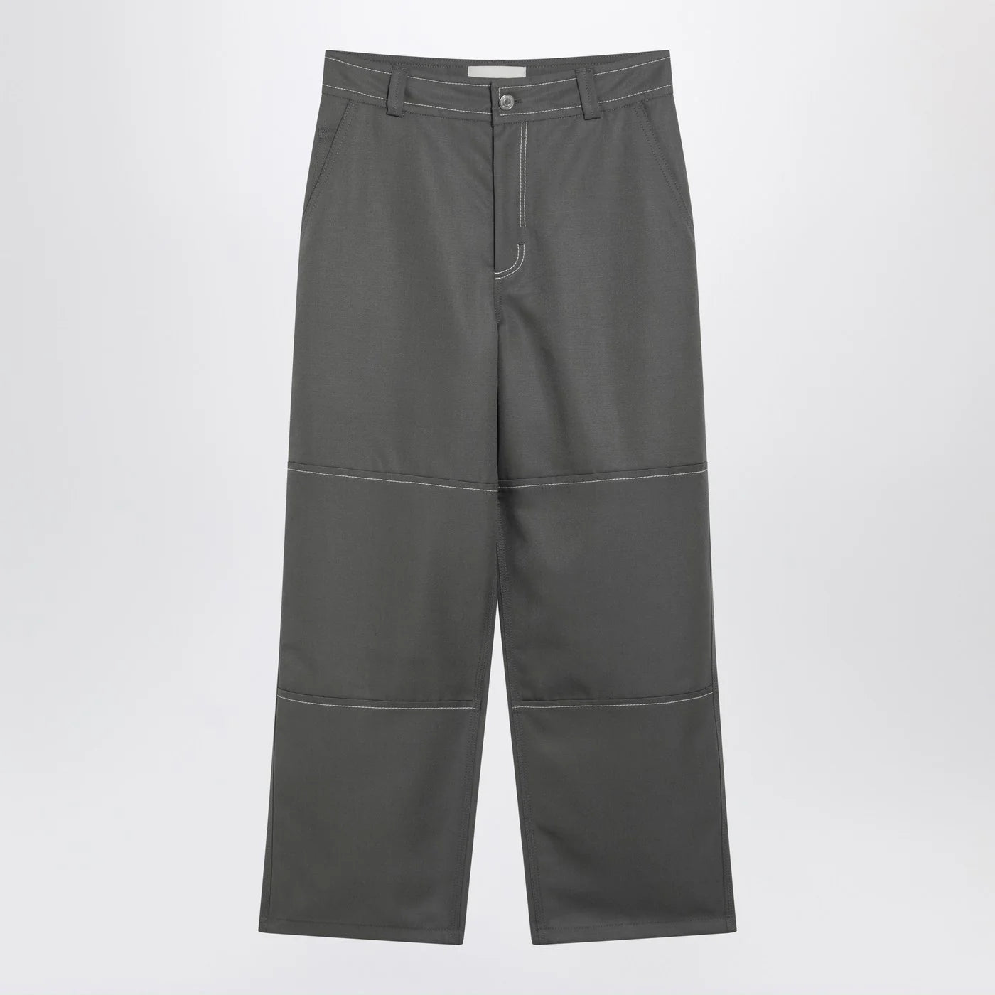 Ami Paris Grey wool canvas workwear trousers