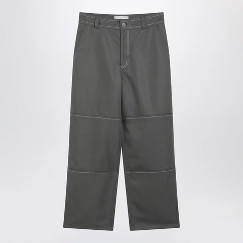 Ami Paris Grey wool canvas workwear trousers