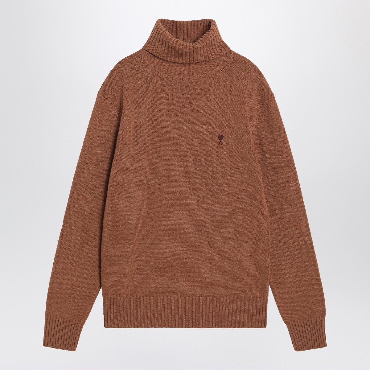 Ami Paris Hazelnut Ami De Coeur turtleneck sweater