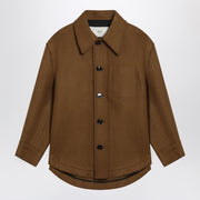 Ami Paris Hazelnut wool shirt with pockets