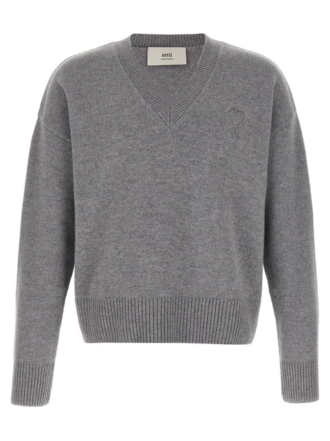 Ami Paris Puff Logo Patch Sweater